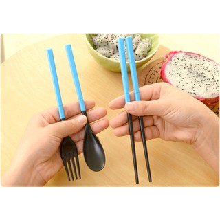 Portable Utensils Set Foldable Travel Kitchen Chopsticks Spoon Fork CulterySG Seller #5