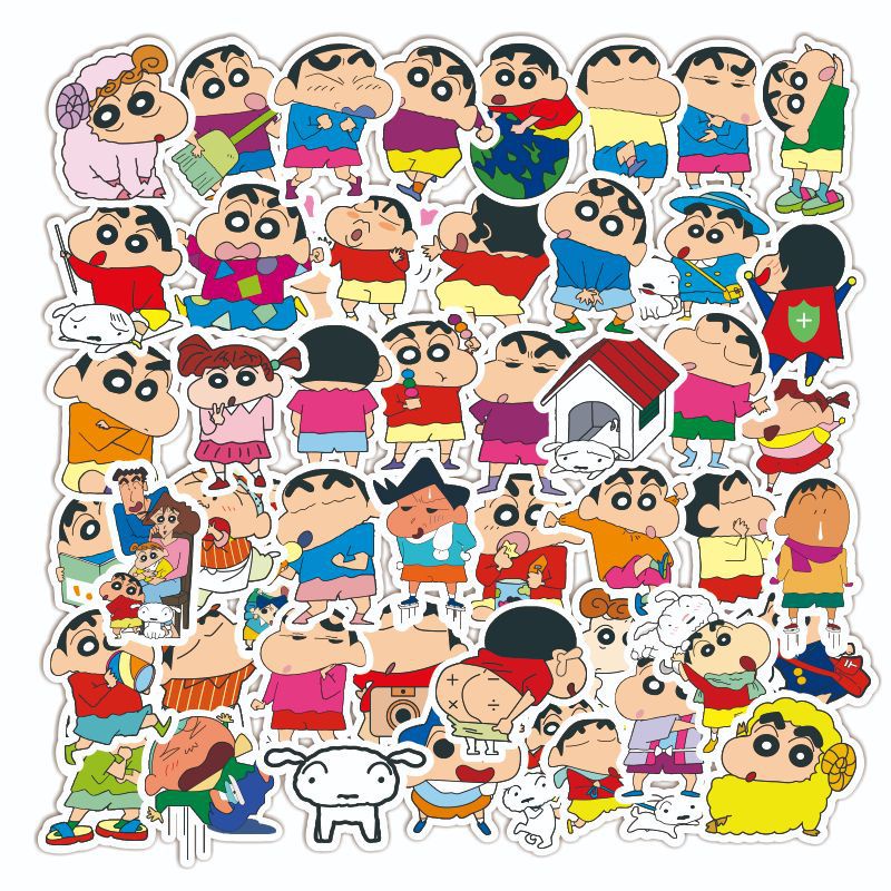 50 pcs Crayon Shin-chan Cartoon Comic Waterproof Stickers for  Luggage/Laptop/Phone/Car | Shopee Singapore