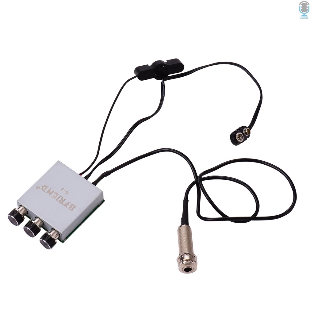 Acoustic Folk Classic Guitar Piezo Pickup Preamp Microphone Pickup Double Pick-up System with Microphone Volume Guitar V new729