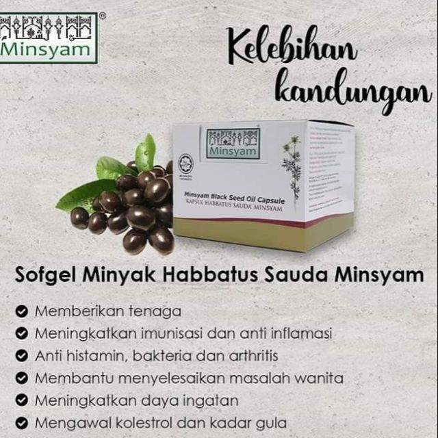 Minsyam Habbatus Sauda Capsules Shopee Singapore