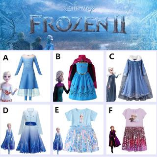 Frozen 2 Girl Dress Christmas Anna Elsa 2 Cosplay Party Clothing Halloween Costume Snow Queen Outfit