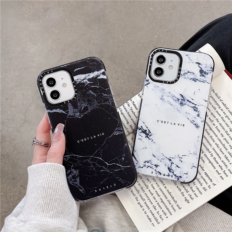 Ready Stock Marble Casing Iphone Case For 13 Pro Max 12 Pro Max 11 Pro Max X Xs Xr 7 8 Plus High Quality Tify Cute Black And White Texture Transparent Two Color Soft