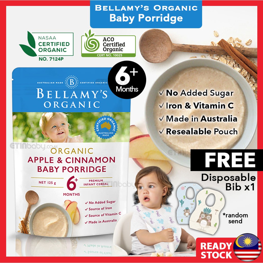 bellamy's organic porridge baby cereal