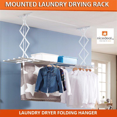 Ceiling Mounted String Chain Laundry Drying Rack 1074 713