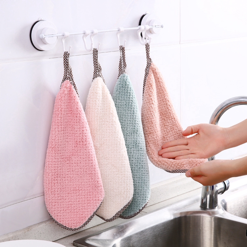 coral colored kitchen towels