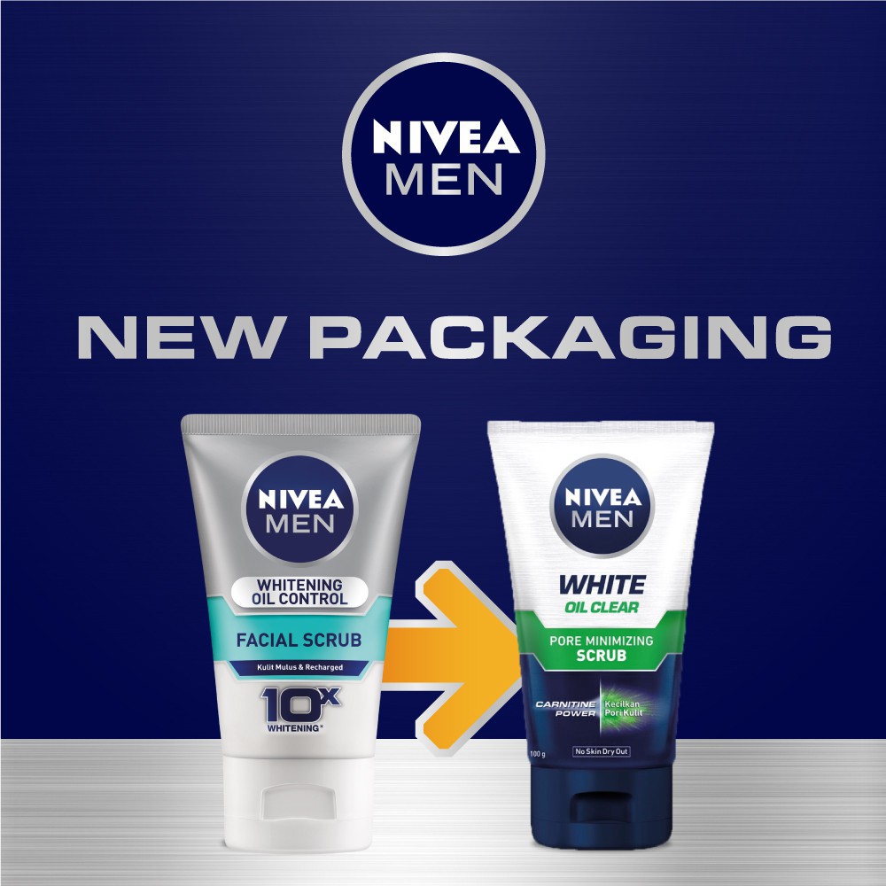 nivea men white oil clear scrub