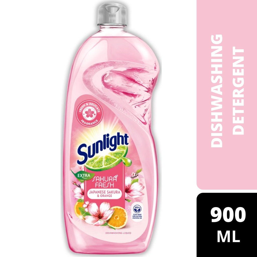 Sunlight Extra Dishwashing Liquid Sakura Fresh 900ML Shopee Singapore