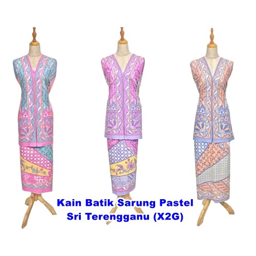 Batik Fabric Sri Terengganu Pastel Sarong (x2g) Shopee Singapore