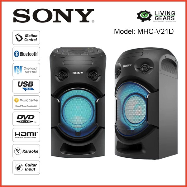 Sony Portable Audio System Bluetooth Party Speaker Dvd Ktv Hdmi Mhc V21d Shopee Singapore