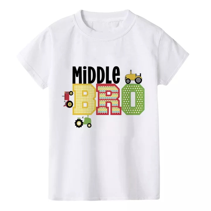 Big Bro Middle Bro Little Bro Sibling T-Shirts baby romper brothers Matching Set Toddler kids T-shirts bro Gift
