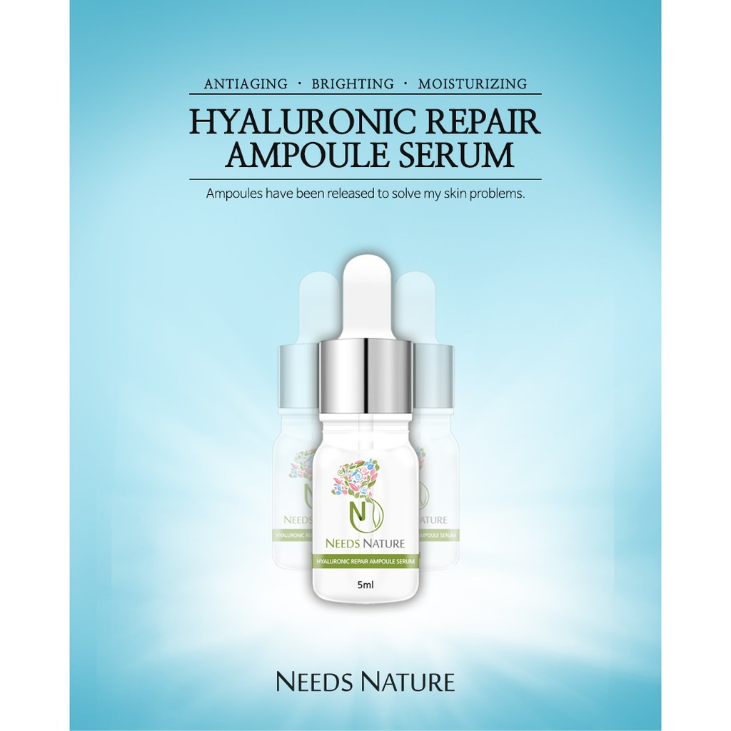 Needs Nature Hyaluronic Repair Ampoule Serum 5mlx7 Shopee Singapore