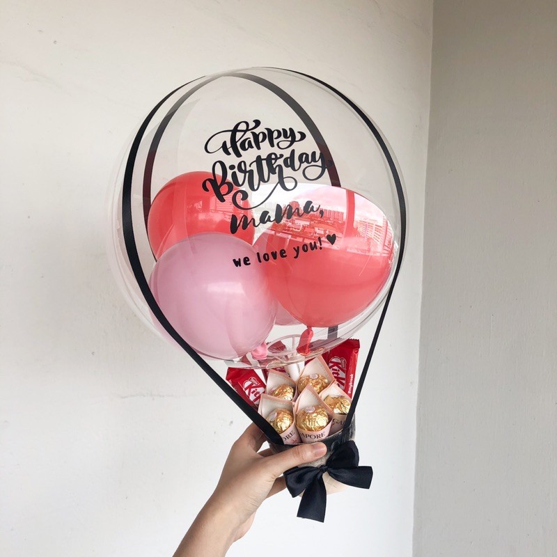 hot air balloon chocolate, ferrero rocher, balloon bouquet, chocolate  Bouquet, Kepong florist, Batu caves florist, segambut florist