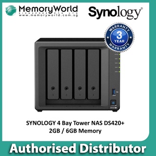 SYNOLOGY DS420+ 4 Bay DiskStation NAS with 2GB/6GB memory (Diskless). Singapore Local 3 Years Warranty
