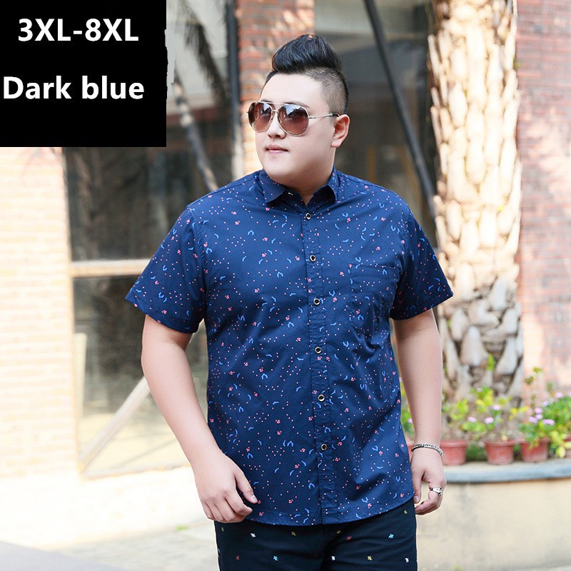 Plus Size 8XL Men Shirt Casual Brand 