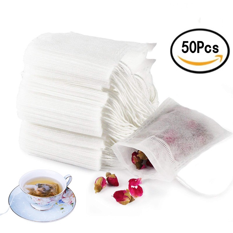 5.5 x 7CM 50Pcs Biodegradable Tea Filter Bags / Safe & Natural Material