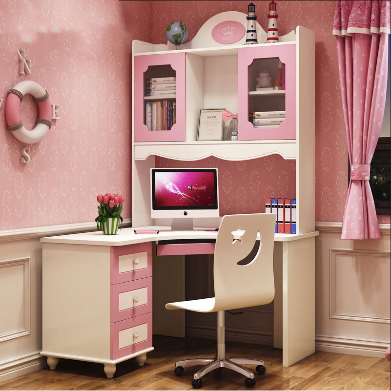 Desk Children S Desk Bookcase Put Male Girl Right Angle Corner