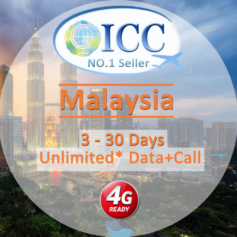 Icc Malaysia 3 30 Days Sim Unlimited Data Call Credit Shopee Singapore