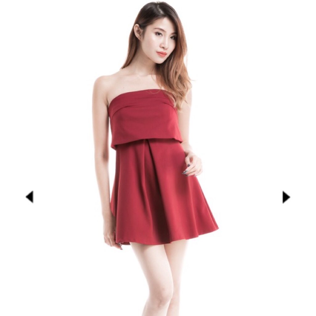 maroon romper dress
