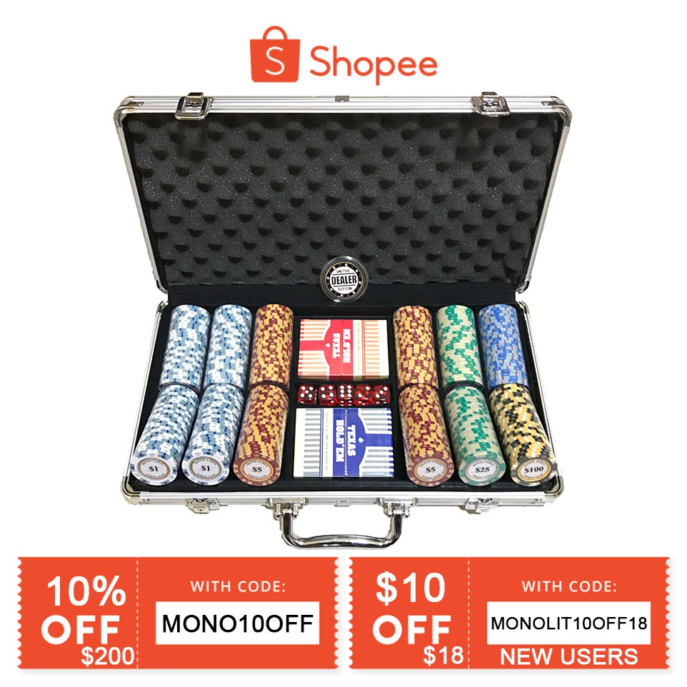 Monte Carlo Gold Edition 14g 300 Pieces Clay Poker Chip Set Shopee