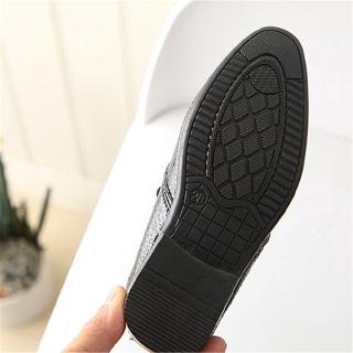 1-12 Years British Baby Boys Leather Shoes Brown Black Children Students Formal Shoes White #6