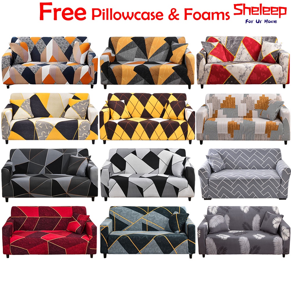 Sheleep Elastic Sofa Cover for Regular or L Shape Stretchable 1/2/3/4 Seater Seat Cover