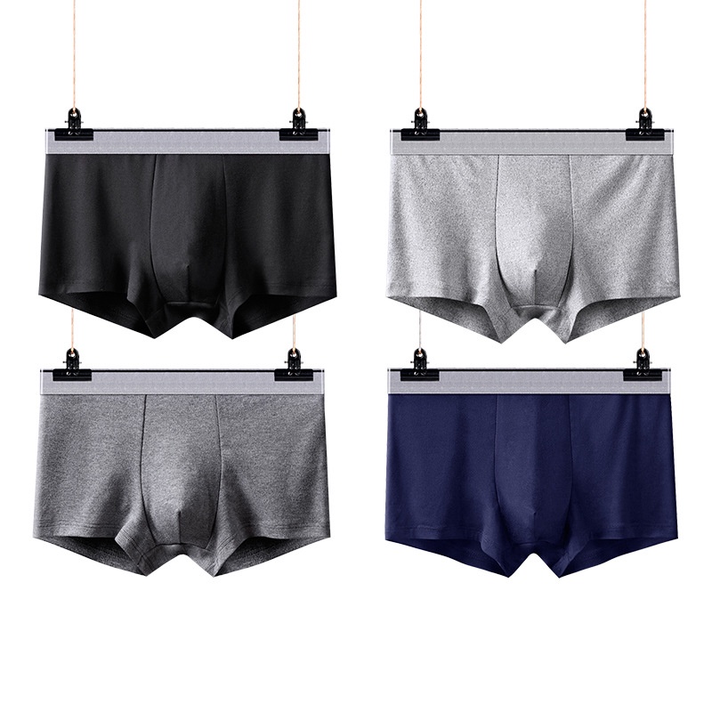 COD☑️4Pieces Men's Boxer Brief High Quality Underwear Spandex Cotton L-5XL
