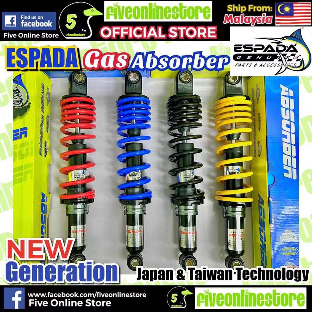 Shop Malaysia Espada Adjustable Gas Absorber 280mm 310mm 330mm 340mm Ex5 Wave 100 110 125 Dash Sport Bonus Kriss Lagenda Absober Apido Shopee Singapore