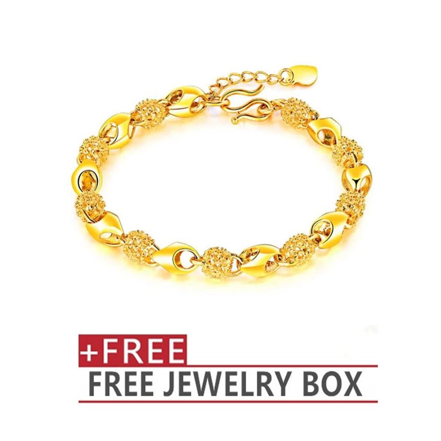 Shop Malaysia Ssa 24k Gold Plated Bracelet Rantai Tangan Lucky Star Beaded Adjustable For Women Gift Aj14 Shopee Singapore