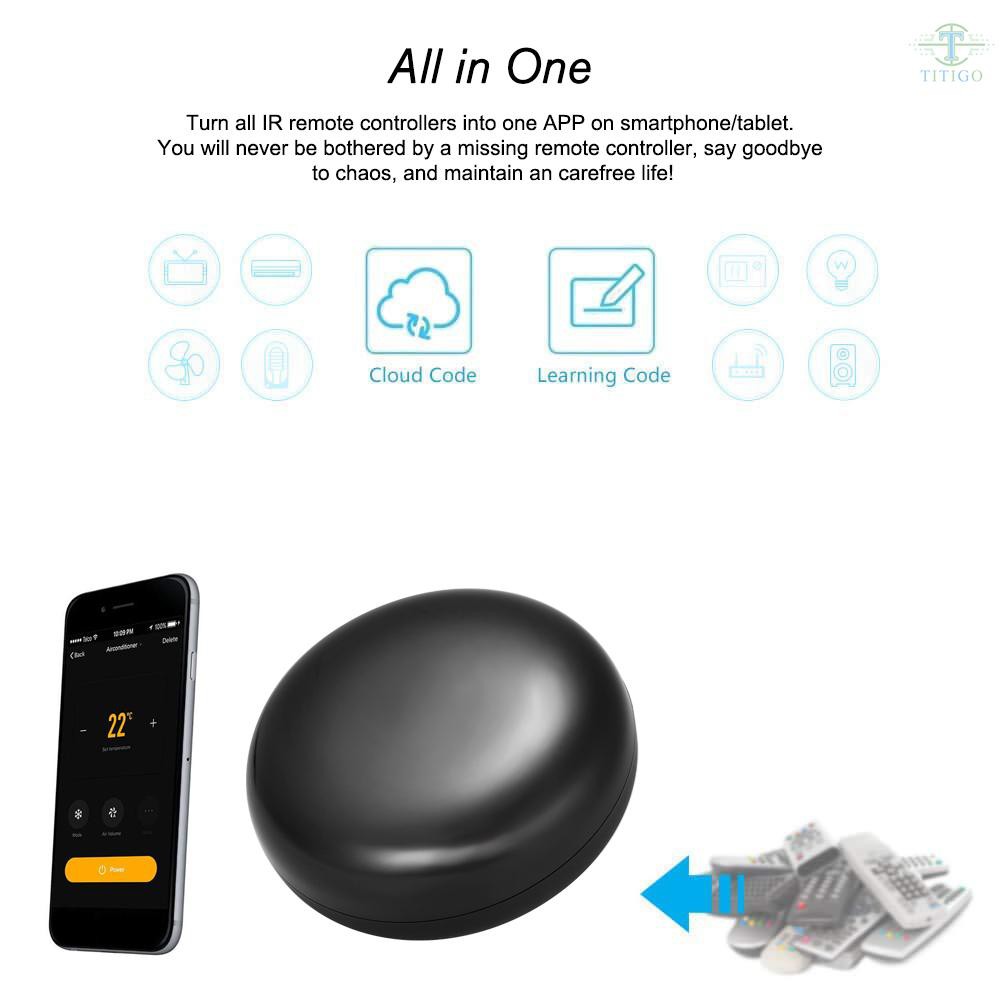 WiFi-IR Remote IR Control Hub Wi-Fi(2.4Ghz) Enabled Infrared Universal Remote Controller For Air Conditioner TV Using Tuya Smart Life APP Compatible with Alexa Google Home Voice Control