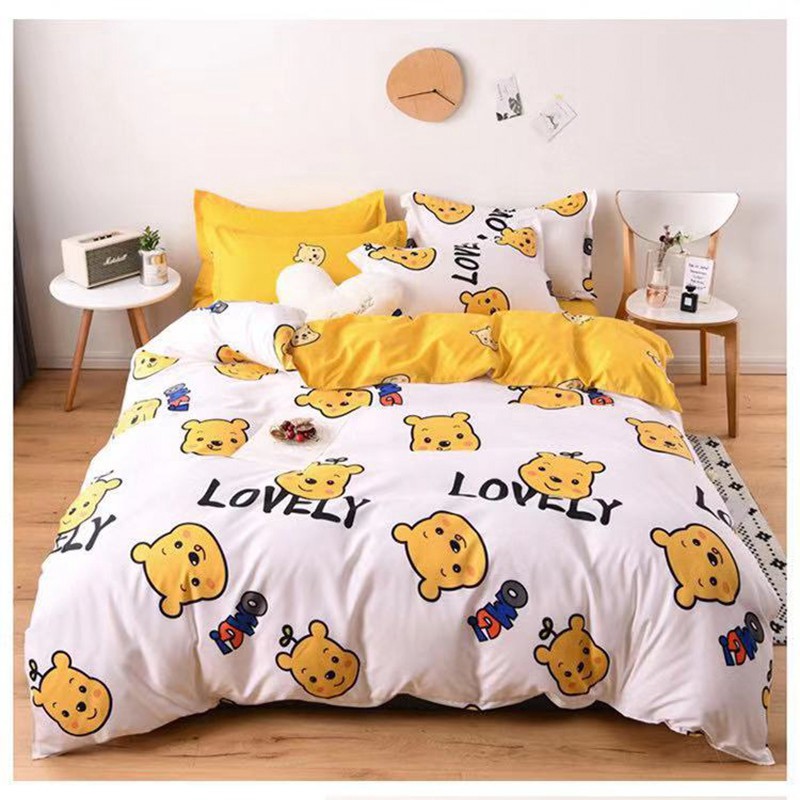 INS Cartoon Winnie the Pooh Snoopy 4in1 Bed Sheets Bedding ...