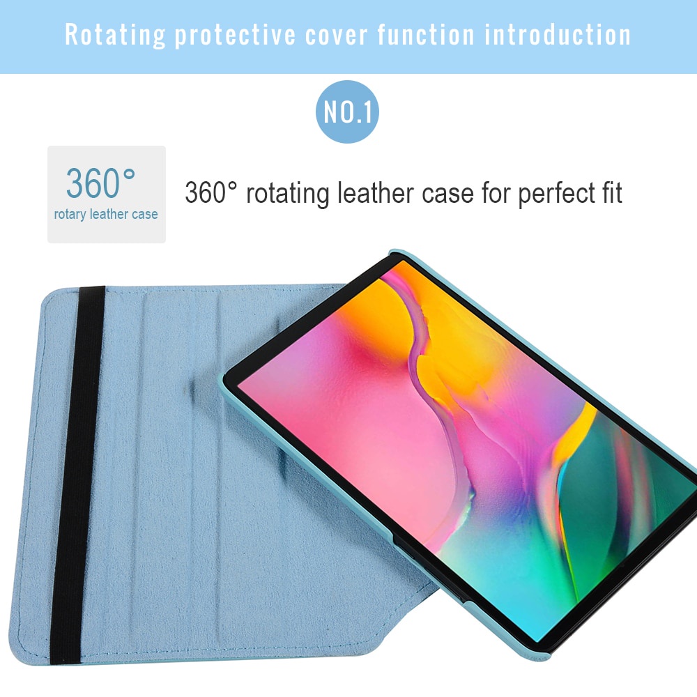 Case for Samsung Galaxy Tab A 10.1 2019 SM-T510 S5E 10.5 T720 T590 T580 A7 10.4 T500 S6 Lite P610 8.0 T290 P200 Rotating Cover