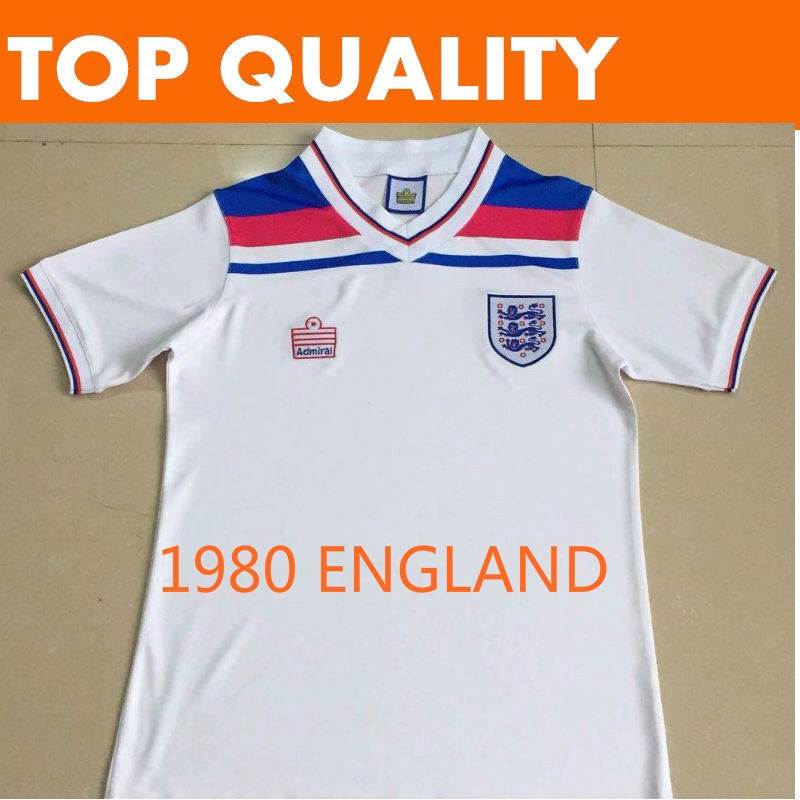 1980 ENGLAND  Retro VINTAGE Jersi Bola  Sepak Baju  Soccer 