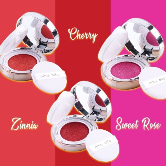 Blusher Alha Alfa Cosmetics Cushion Blusher 3 Variant To Choose From Shopee Singapore