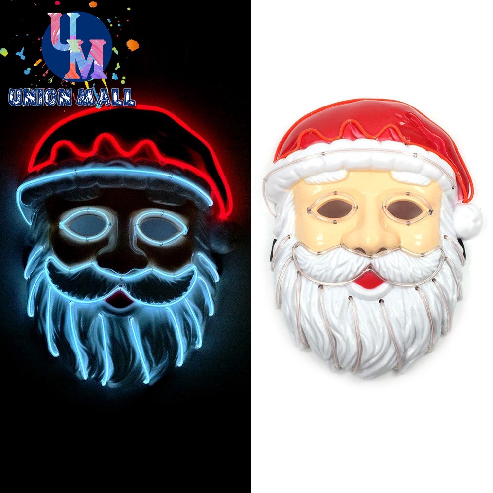 Union Universal Led Santa Claus Face Mask Luminous Cartoon Mask