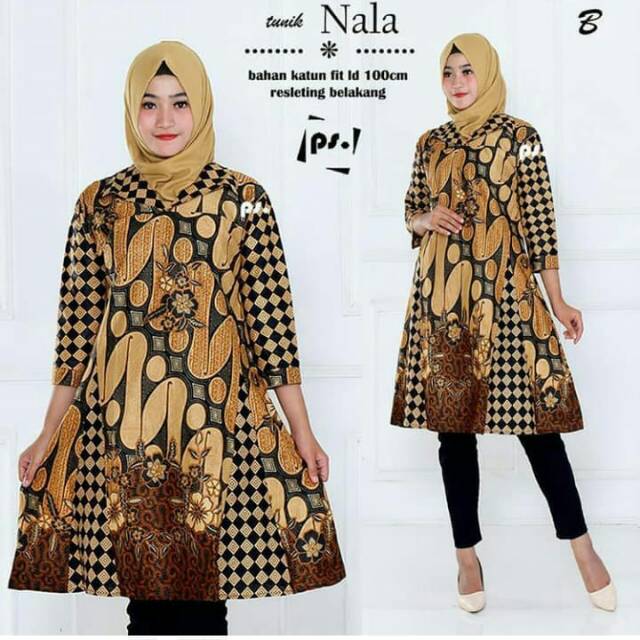 Tunik Nala Batik Combination Parang Genes Sogan Catur Minidress Seling ...