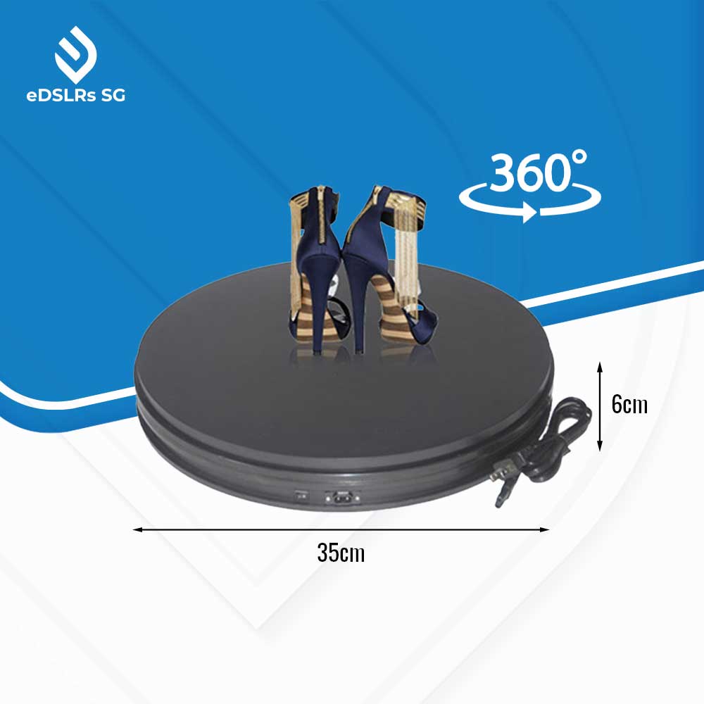 eDSLRs NA350 Heavy Duty 35cm Electric Motorized 360 Degree Rotating Display Turntable Photography Videography