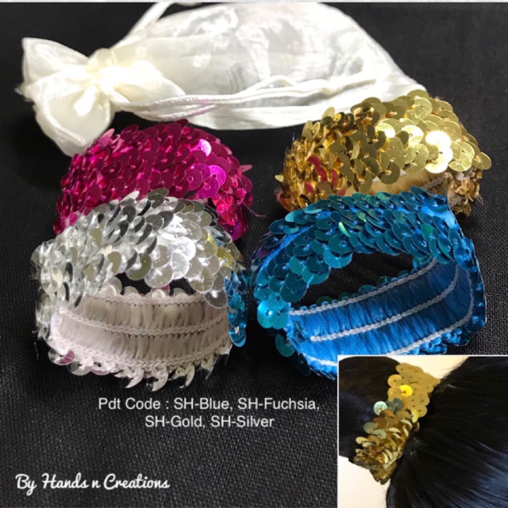 Sequin Elastic Hair Bun Holder Rhythmic Gymnastic Ballet