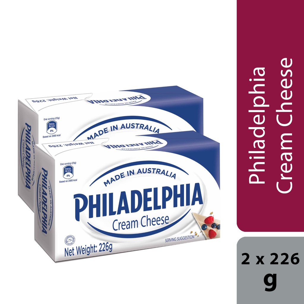 [Bundle of 2] Philadelphia Cream Cheese Block Regular 226g Creamy