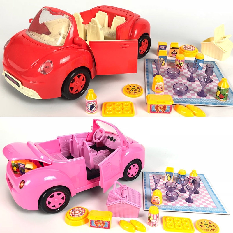 pink toy car set