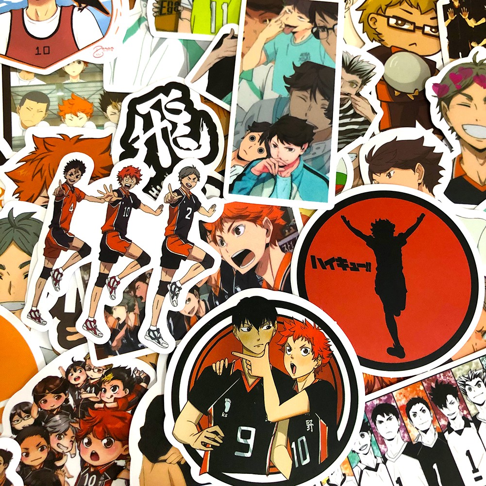 Yandp 100 Pcs Set Haikyuu Graffiti Waterproof Stickers Set Bubble Store