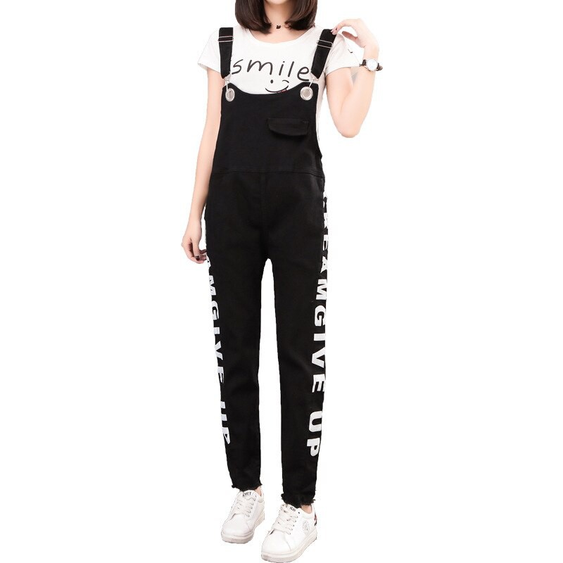 Black Chic Black Jeans Jumpsuit For Women Casual Loose Overall Denim Jumpsuit Shopee Singapore