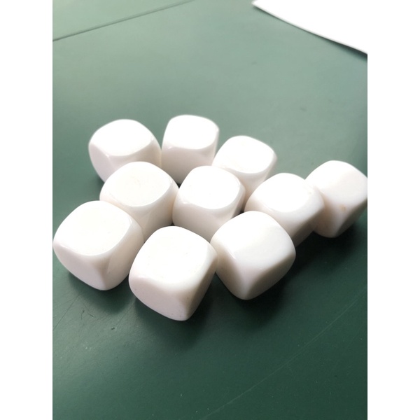 10pcs16mm blank white can write dice counting cubes DIY rounded gaming cm 