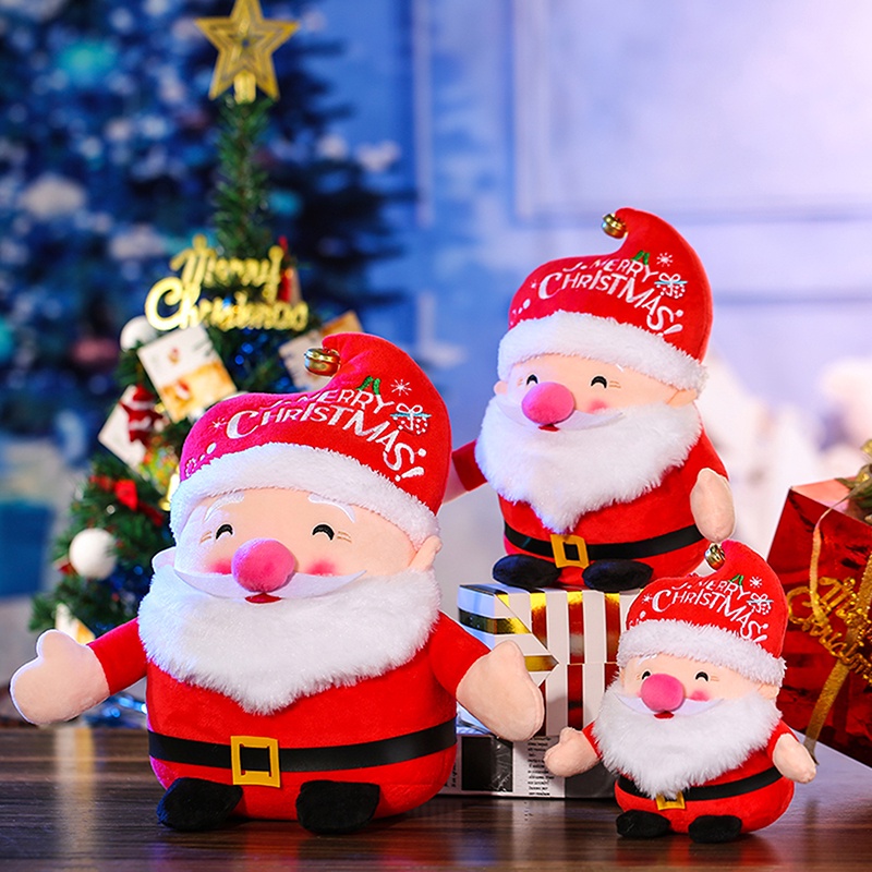 Merry Christmas Santa Claus And Reindeer In Blue Vector Image