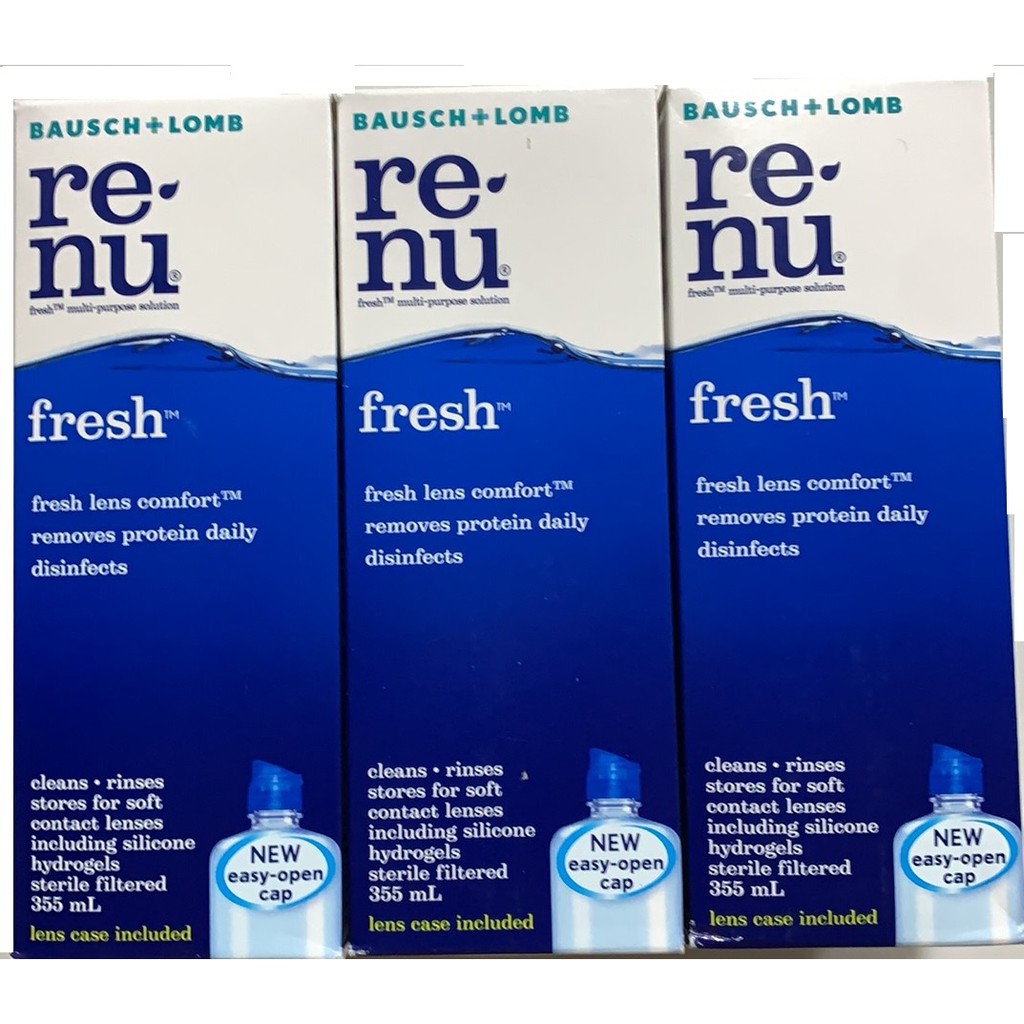 Image of (FREE 60ml Renu) BAUSCH & LOMB 3 x 355ml Renu Fresh Multi Purpose Solution #1