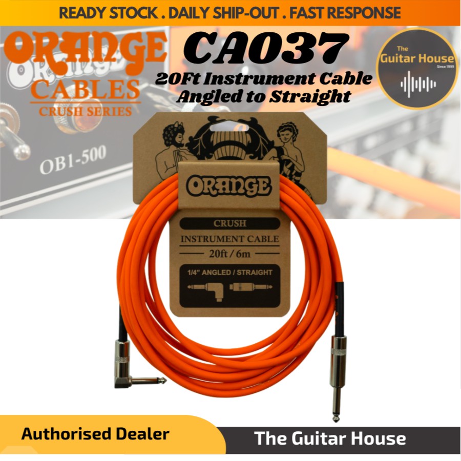 Straight to Straight Orange Crush 20ft Instrument Cable