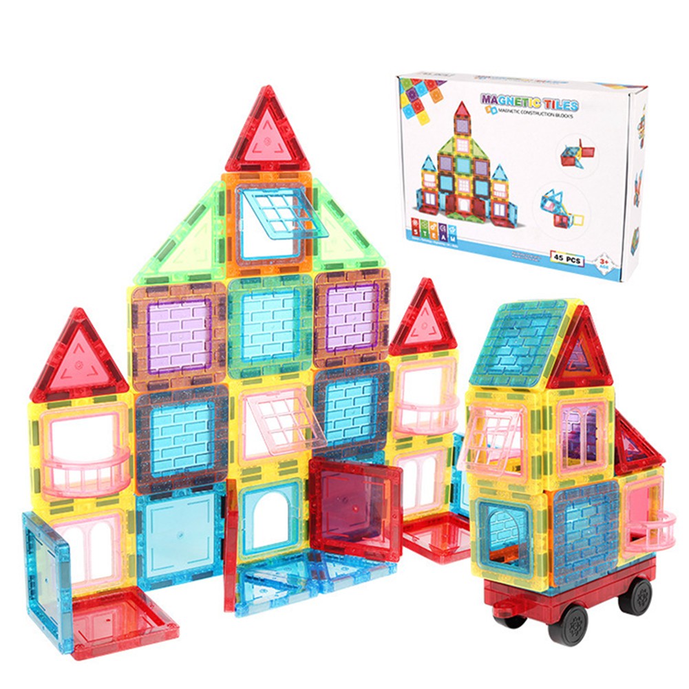 Magformers Basic Set (45 pieces) Children's Magnetic Building Blocks Tiles  Toy | Shopee Singapore