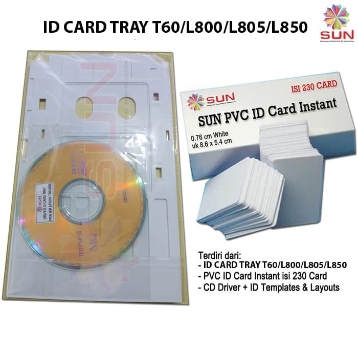 Epson T60 L800 L805 L850 Pvc Id Card Instant Inkjet Tray Package 230 Pcs Shopee Singapore