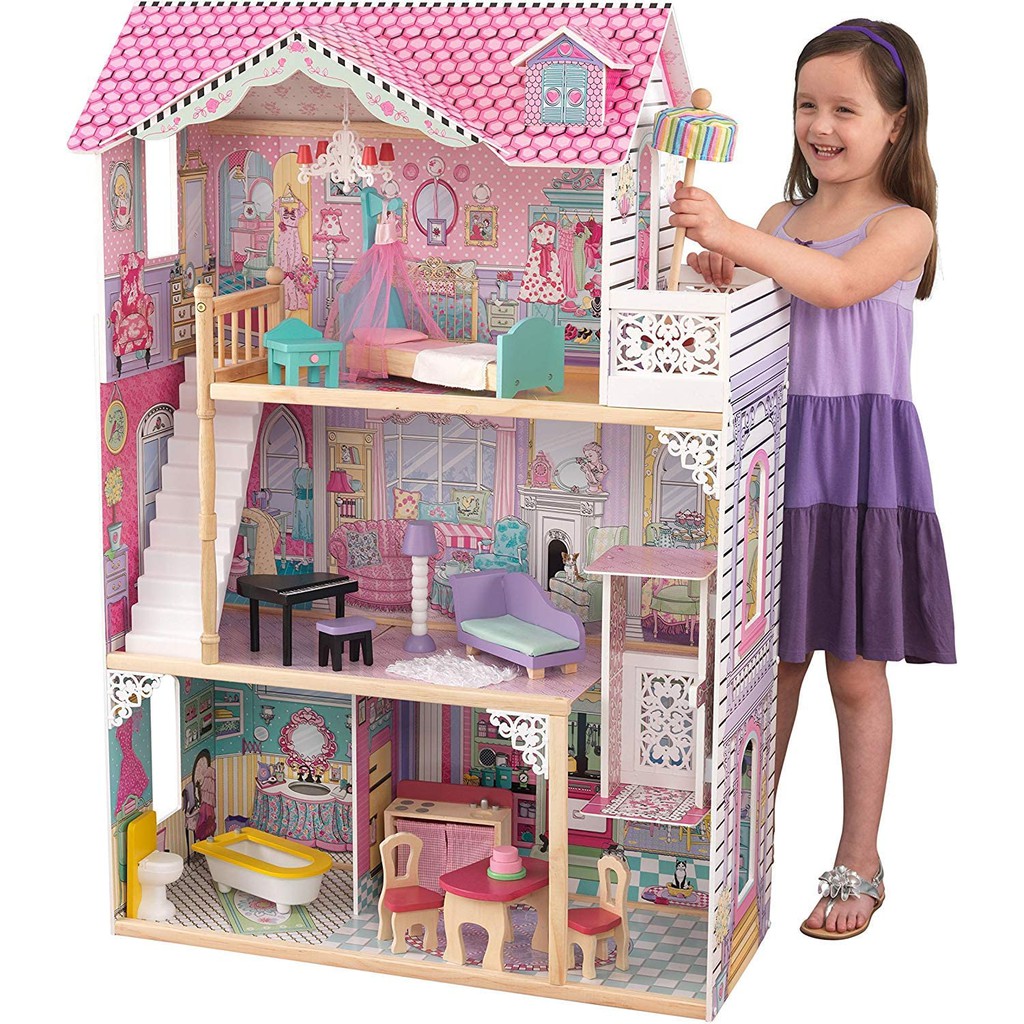 KidKraft Annabelle Barbie Large Wooden Wood Doll House Dollhouse with ...