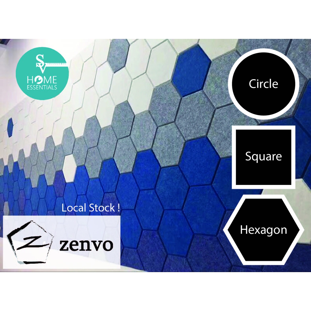 Zenvo Acoustic Panels Sound Absorption Boards Circle Square