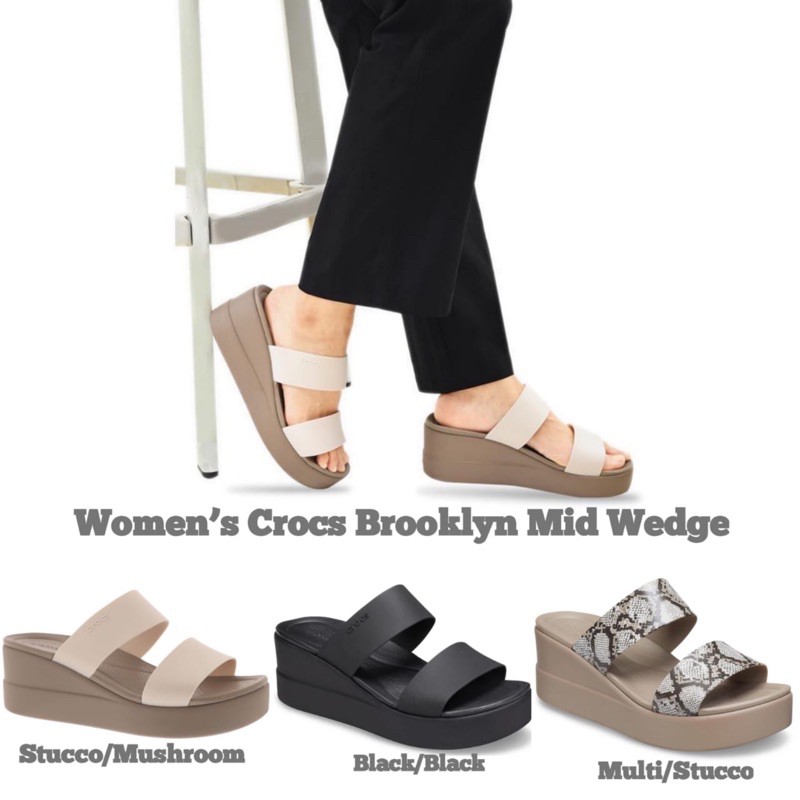 Wholesale Crocs Sandals Brooklyn Mid Wedges Crocs Sandals Women Croc Crocs  Mid wedge Women | Shopee Singapore